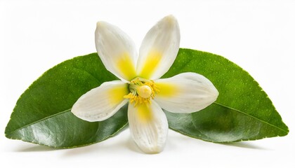 fresh lemon flower isolated on white background with clipping path
