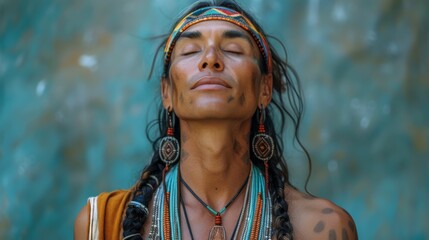 A man with dreadlocks and a necklace is depicted in this photo - obrazy, fototapety, plakaty