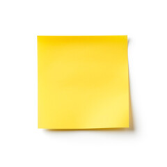 Yellow sticky post it note, white background, professional photo сreated with Generative Ai