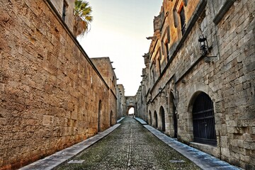 A street in Rhodes without people