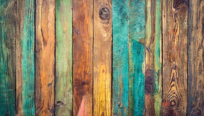 many coloured background of old wood plank