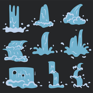 waterfall clip art element collection set