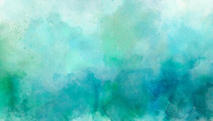 blue green paper background with watercolor fringe bleed and blotches in old vintage texture in elegant website or textured paper design distressed watercolor painting with paint stains - obrazy, fototapety, plakaty