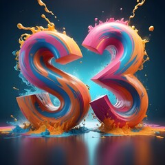colorful elegant letters rainbow design  