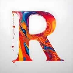 alphabet letter R abstract colorful elegant letters rainbow design  