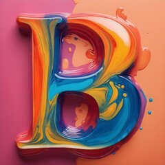 alphabet letter B abstract colorful elegant letters rainbow design  
