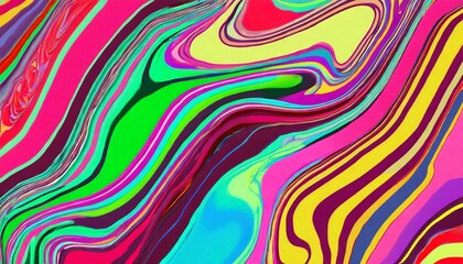 abstract neon colorful background with fluid wavy shapes