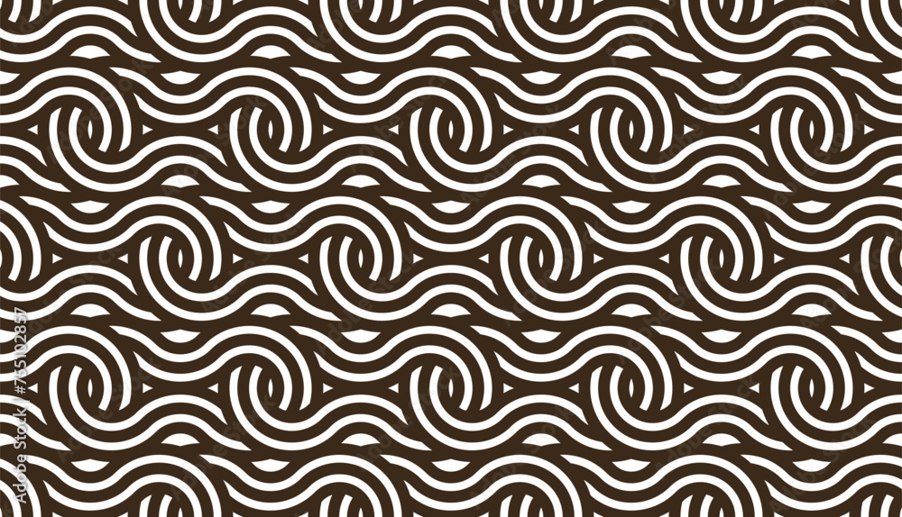Poster lined seamless vector pattern with twisted lines, geometric abstract background, stripy net, optical