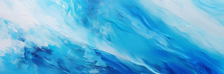 Abstract acrylic blue paint waves texture. Creative background with fluid art patterns for design and print.