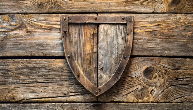 shield of the old wooden planks