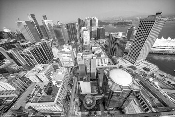 Vancouver, Canada - August 10, 2017: Amazing aerial city view fr