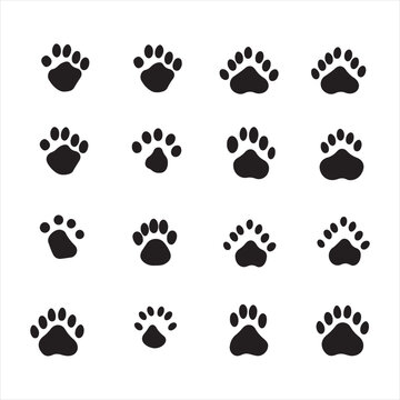 A black silhouette animal foots set
