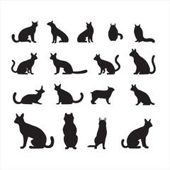 A black silhouette animal set 
