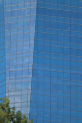 Cuatro torres Madrid Business. Rascacielos en distrito financiero de la ciudad. Edificio con cristalera. Foto vertical