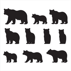 A black silhouette bear set
