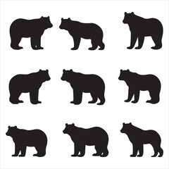 A black silhouette bear set
