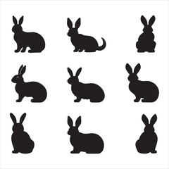 A black silhouette Bunny set