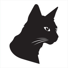 A black silhouette cat set