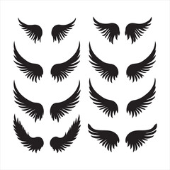 A black silhouette angel or bird wing set
