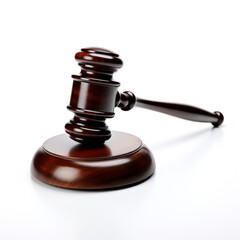 court gavel white background, professional photo сreated with Generative Ai