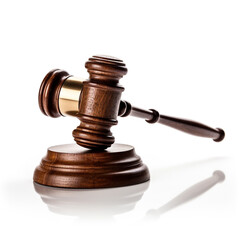 Fototapeta premium court gavel white background, professional photo сreated with Generative Ai