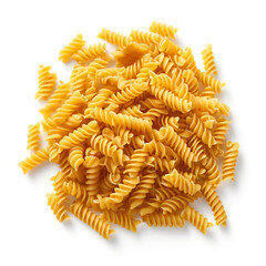 Fusilli pasta, white background, professional photo сreated with Generative Ai