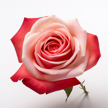 Rose, white background, professional photo сreated with Generative Ai