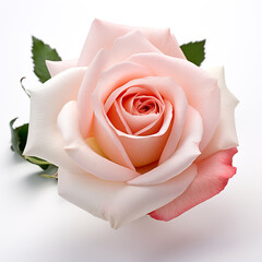 Rose, white background, professional photo сreated with Generative Ai