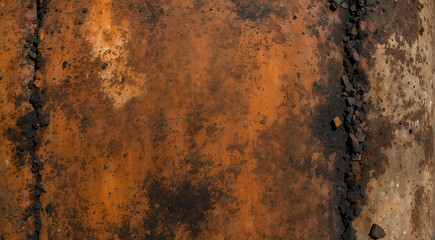 Exploring the Charm of Patinated Surfaces: Grunge and Rust Iron, Enhanced by Oxidized Metal Background
