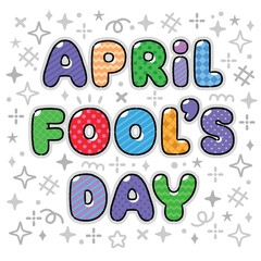 April Fool's Day Art Words, Rainbow Color, Cute Doodle Art