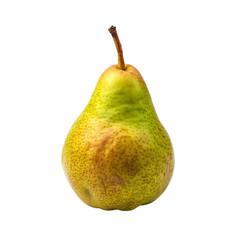 Ripe yellow pear isolated on a transparent background.