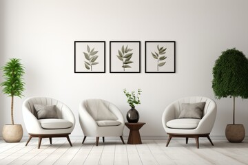 Modern Armchairs Ensemble Isolated on Transparent Background