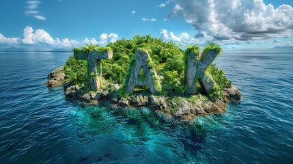 Biuro podróży mówi tak! Wyspa w kształcie słowa tak. Napis yes. Powiedz "tak" wyspom!  Nie mów nikomu, że rozmawiasz z wyspami. Podróżowanie i przygoda. Reklama