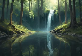 Fotobehang waterfall in the woods © Muhammad