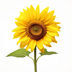 Fototapeta premium Sunflower, white background, professional photo сreated with Generative Ai
