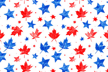 Seamless pattern with stars for 1st of July celebration. Canada Day.