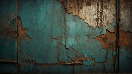 Unveiling the Splendor of Weathered Textural Diversity: Grunge and Detailed Rust Iron, Set against Oxidized Metal