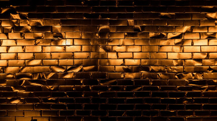 a brick wall made of gold сreated with Generative Ai