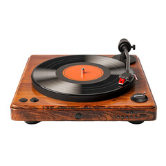 Fototapeta premium Retro record player on transparent background