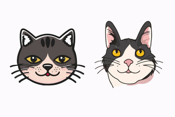 Set of cute cartoon kitties or cats
