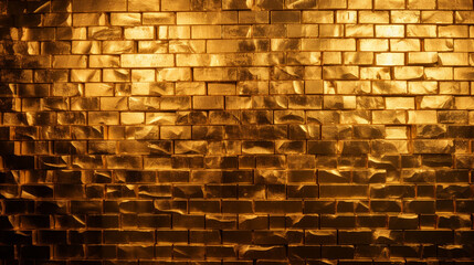 a brick wall made of gold сreated with Generative Ai