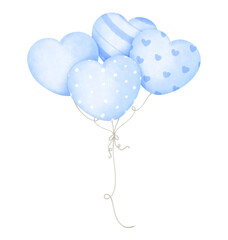blue balloons heart shaped