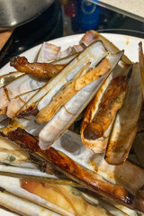 Cooked razor clam, seafood series