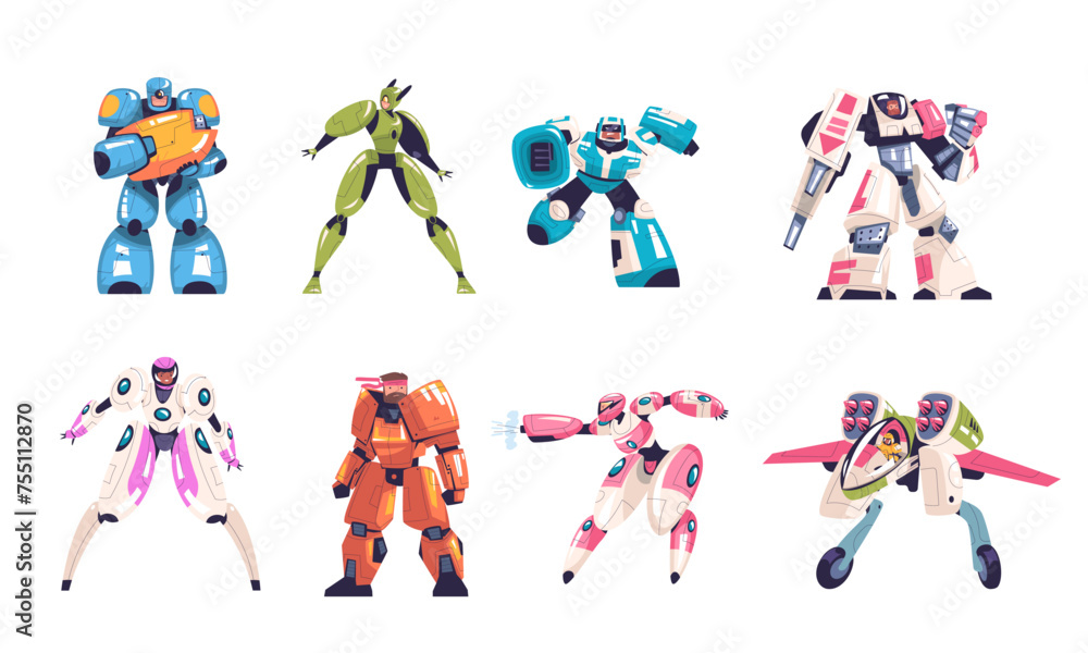 Poster cyborg soldier. man in robot exoskeleton, alien robotics technology armor hero character for action 