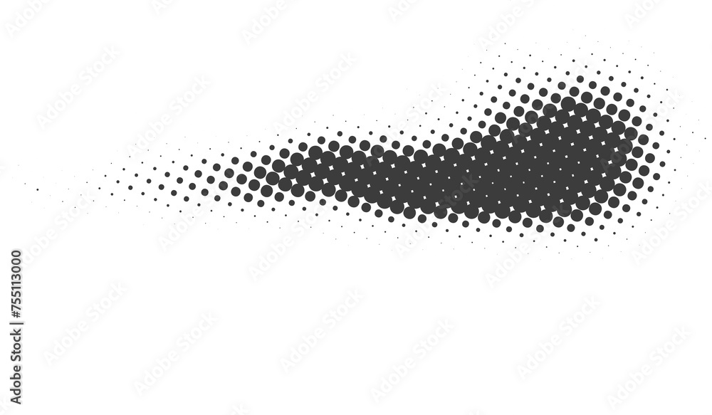 Poster halftone dotted shape. paint blob with noisy effect. abstract splatter shape