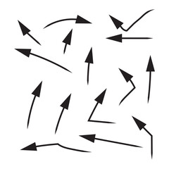 Doodle vector arrows and design elements. Hand drawn set of icons, frames, borders, arrows in cartoon style. Elements for infographics. Isolated on white background in eps 10.