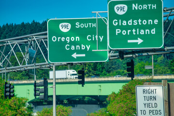 Oregon road signs near Portland
