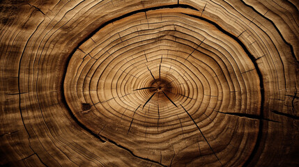 Naklejka premium tree circular wood grain background сreated with Generative Ai