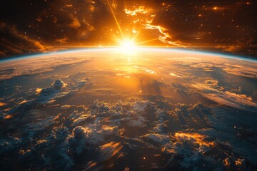 Sunrise Over Earth From Space