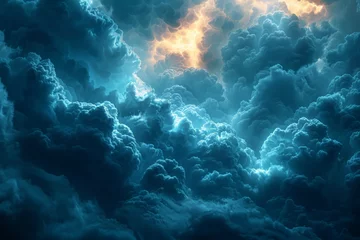 Poster Abundant Clouds Fill Blue Sky © Ilugram